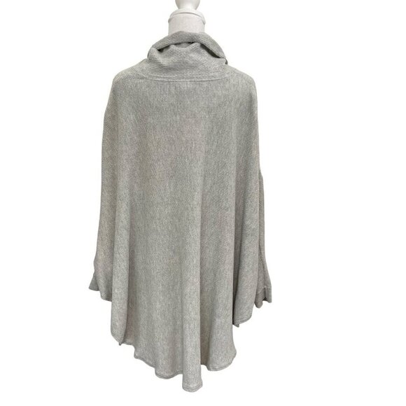 J.Jill Poncho Knit Sweater Mock Neck 3/4 Sleeve Neutral Gray size XS/Small - Picture 5 of 7